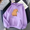 Funny Capybara Kawaii Cartoon Print Women Hoodies Hip Hop Clothes Hooded Sweatshirts Streetwear Hoodie Female Hoody