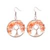 Handmade Vintage Wire-Wrapped Natural Stone Crystal Tree of Life Earrings E19