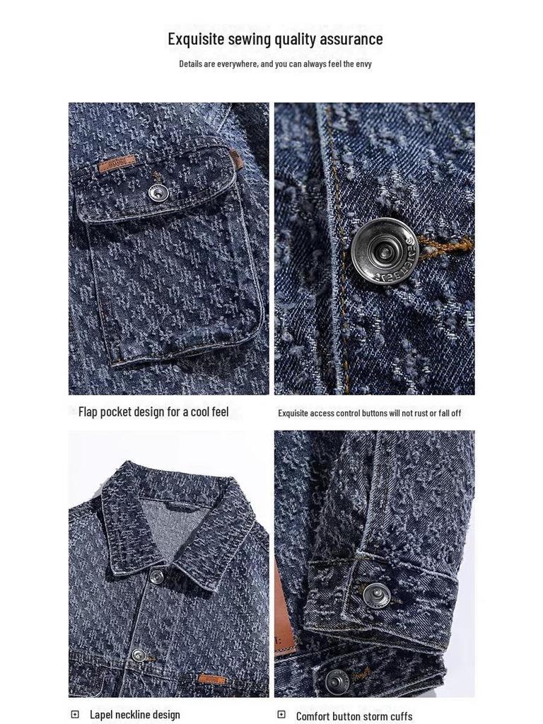 Men's High-End Spring Workwear Denim Jacket - Stylish, Loose Fit Luxury 2023