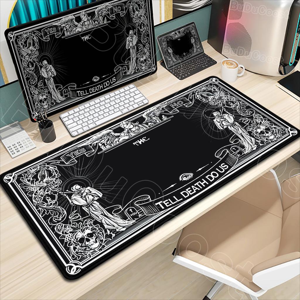 Large Mysterious Ghost Gothic Gaming Mouse Pad Black Anti Slip Rubber Desktop Accessories Mouse Mat Rug Desk Organizer Playmat