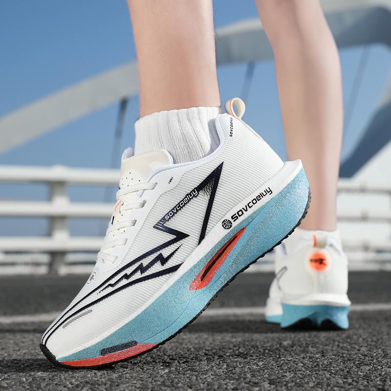 Running Shoes Carbon Board Marathon Men Sports Air Cushion Breathable Lightweight Women'S Comfortable Athletic Nonskid Sneakers