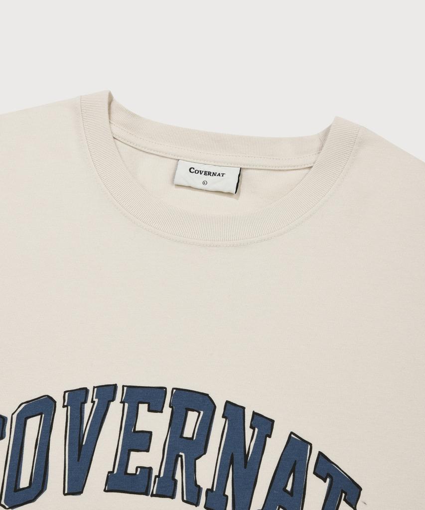 COVERNAT Arch Logo Layered Long Sleeve Ecru