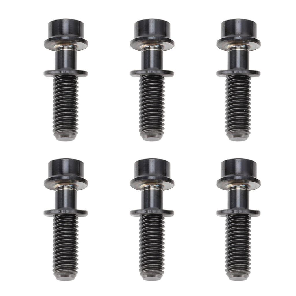 6Pcs Bike Screws Bolts Set Mountain Bicycle Handlebar Stem Ti Alloy with Washer M5x18mm Black