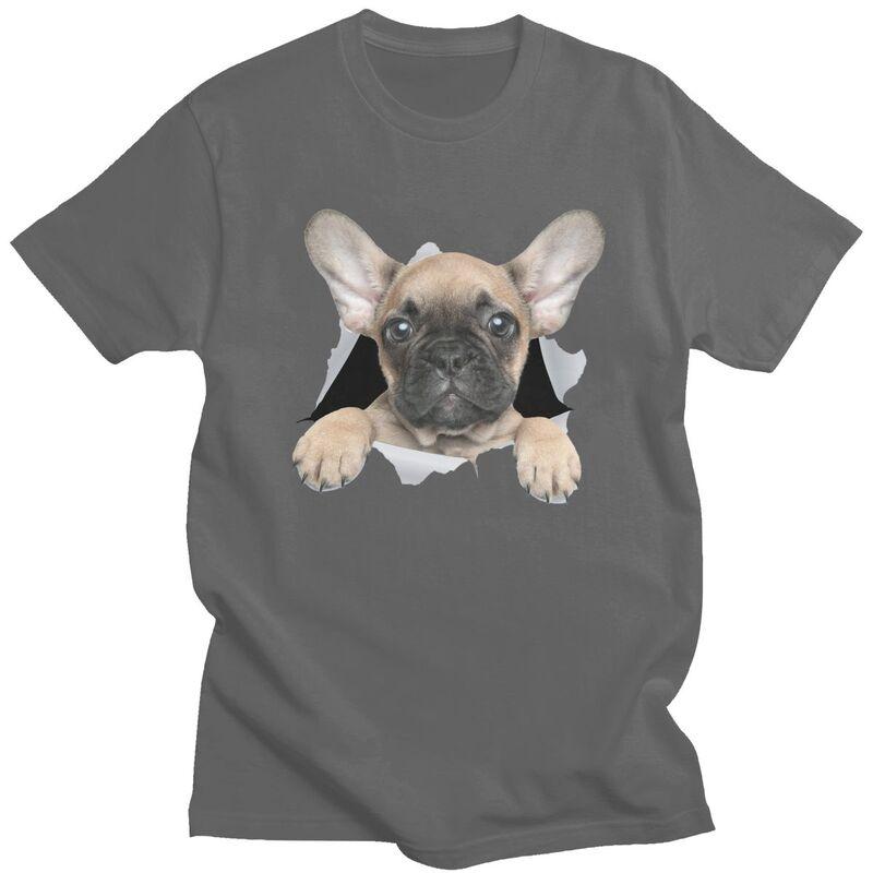 Custom Mens Cute French Bulldog T Shirt ShortSleeve Cotton Tshirts Classic Tshirt Casual Frenchie Dog Tee Slim Fit Clothes