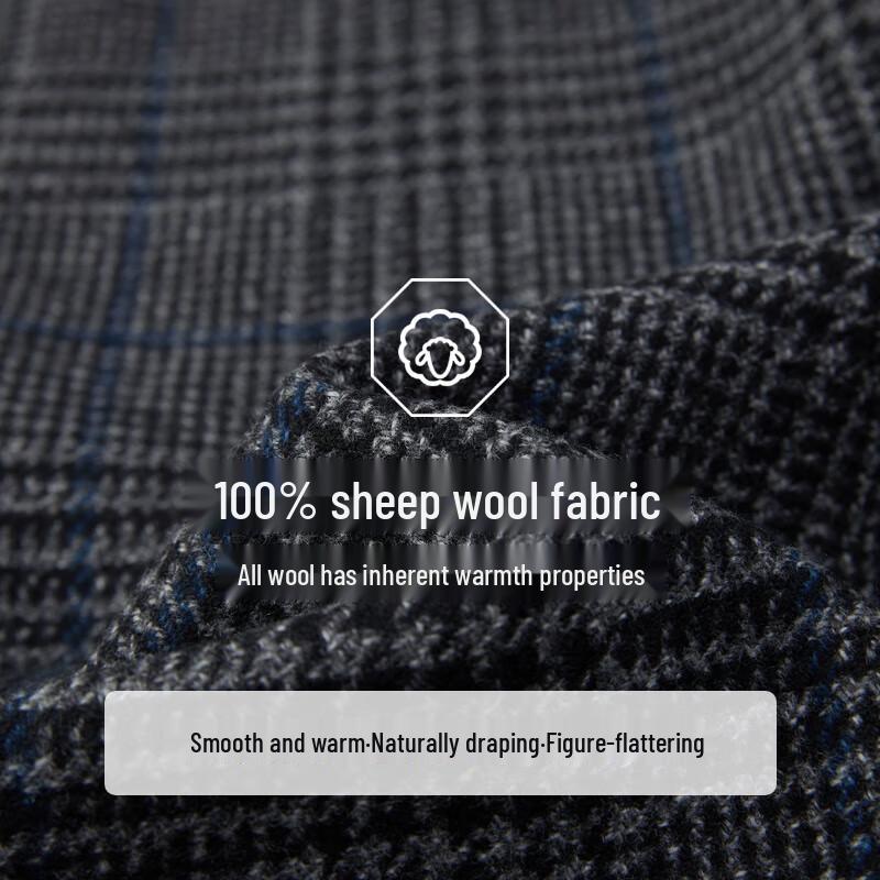 EMZ Ordos Men's 100% Wool Mid-Length Coat