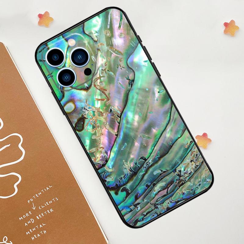 Abalone Shell Phone Case For iPhone 17 Pro Max 14 11 15 16 Pro Max 12 13 mini 16 Plus 16e 17 Air Funda