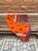 Hand Stitched Kantha Quilt: Recycled Sari Blanket, Bohemian Throw