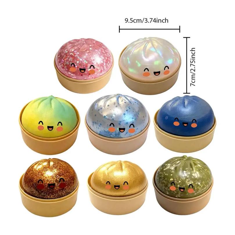 Süßer Kristall-Dampfgarer Knödel Brötchen Langsam aufsteigender Squishy Stressball Kneten Simulation Gedämpftes Brot Fidget Knetspielzeug Entspannung Geschenk