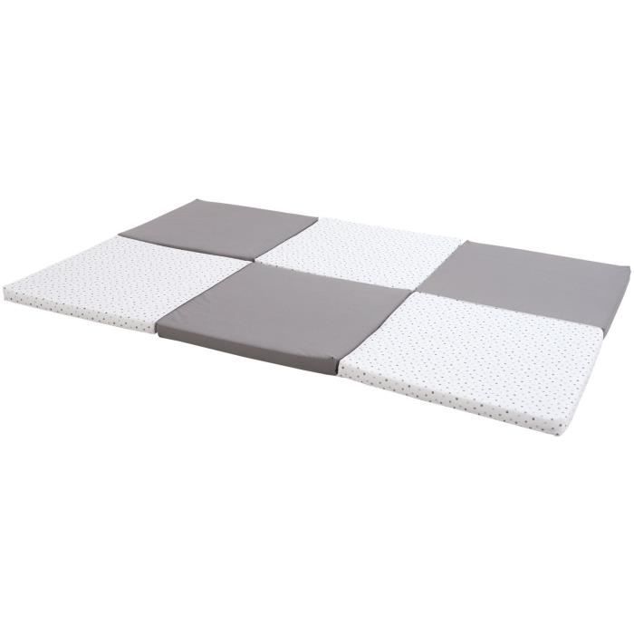 Tapis D'éveil XL - CANDIDE - Evolutif 5-en-1 - Gris / Etoiles