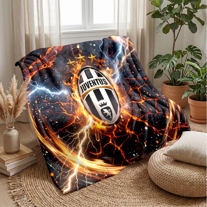 Coperta a tema Juventus FC Morbida coperta in flanella Coperta morbida tipo plaid Coperta accogliente per divano e letto per arredamento domestico
