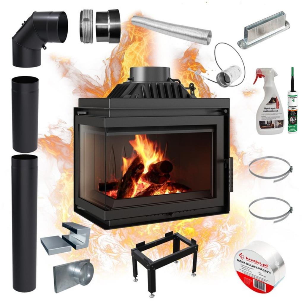 Left Fireplace Insert SIMPLE 8kW Closing Set