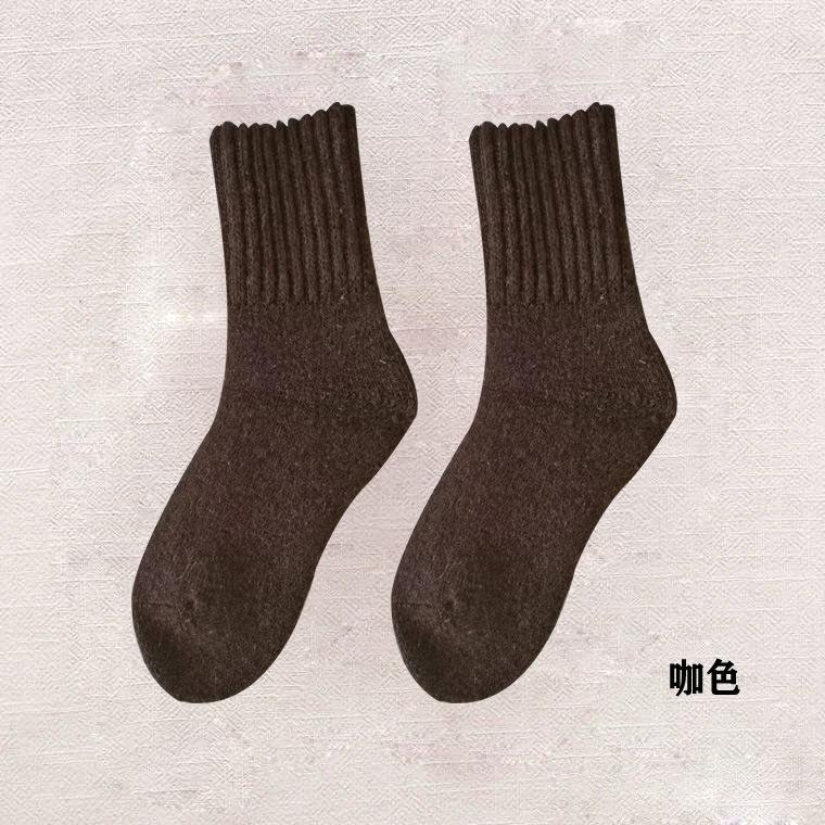 5/10 Pairs Casual Winter Fleece Lined Thickened Warm Socks for Women College Style Mid Calf Socks Ultra Thick Wool Socks Solid Color Long Socks