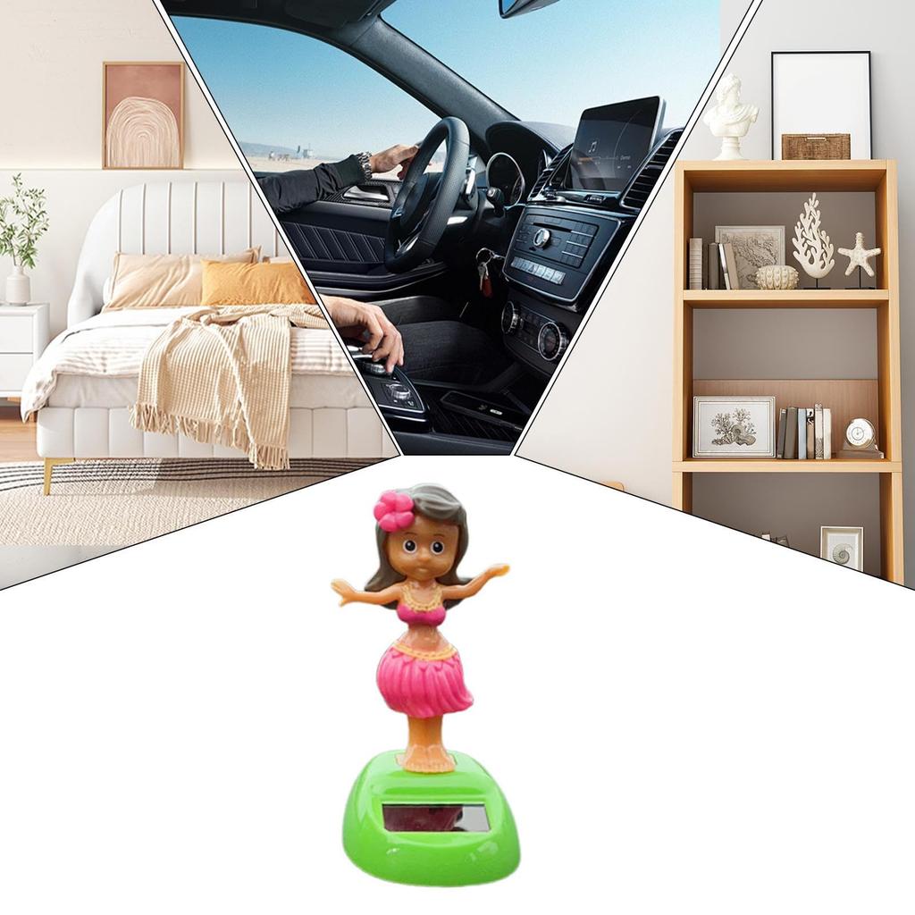 Car Dashboard Decoration - Wobbling Girl Dashboard Statue Solar Powered, Weatherproof Swinging Ornament Car Accessories for Birthday Holiday Gift