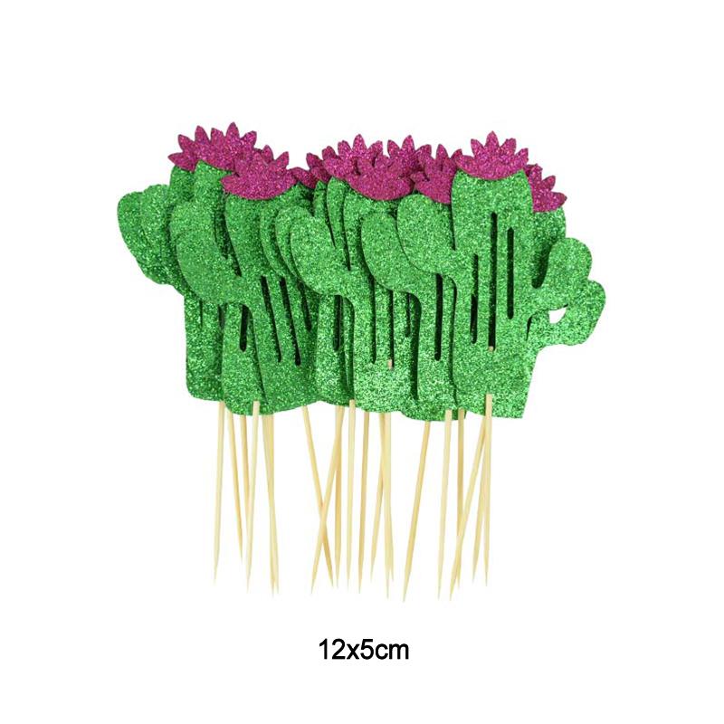 10pcs Hawaiian Party Cupcake Toppers Flamingo Trees Luau Summer Tropical Party Cake Decoration Birthday Party Wedding Supplies