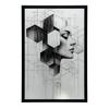 Czarno-Białe Marzenie Geometryczne Czarno-Białe Marzenie Geometryczne, 30X40 Cm, Rama Drewniana Biała, Papier Matowy 230 Gsm
