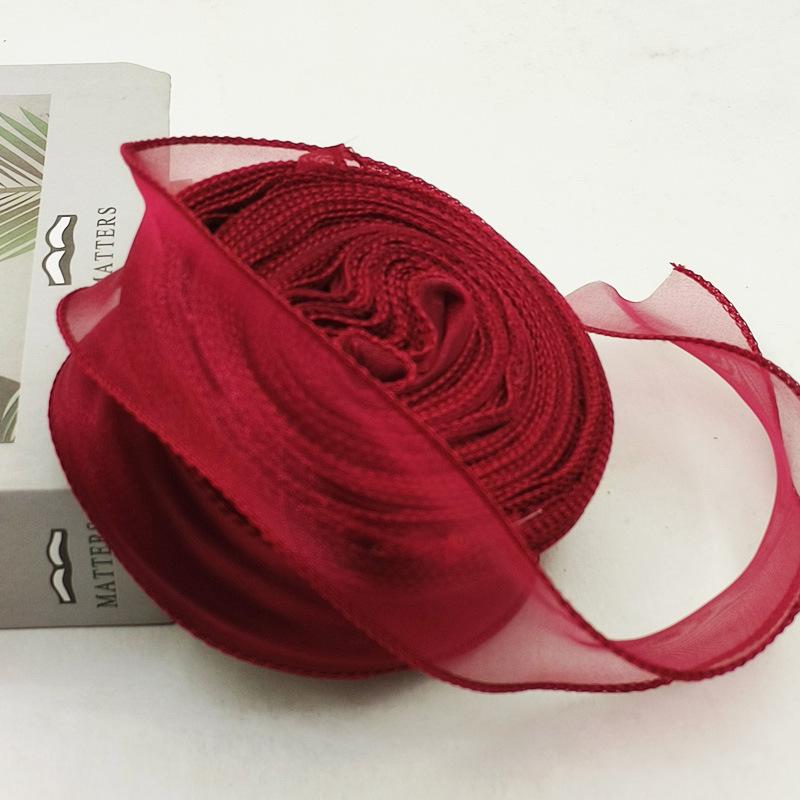 Large Fish Tail Yarn Ribbon with Flower Design - Handmade Binding Tape for Floral and Baking Packaging