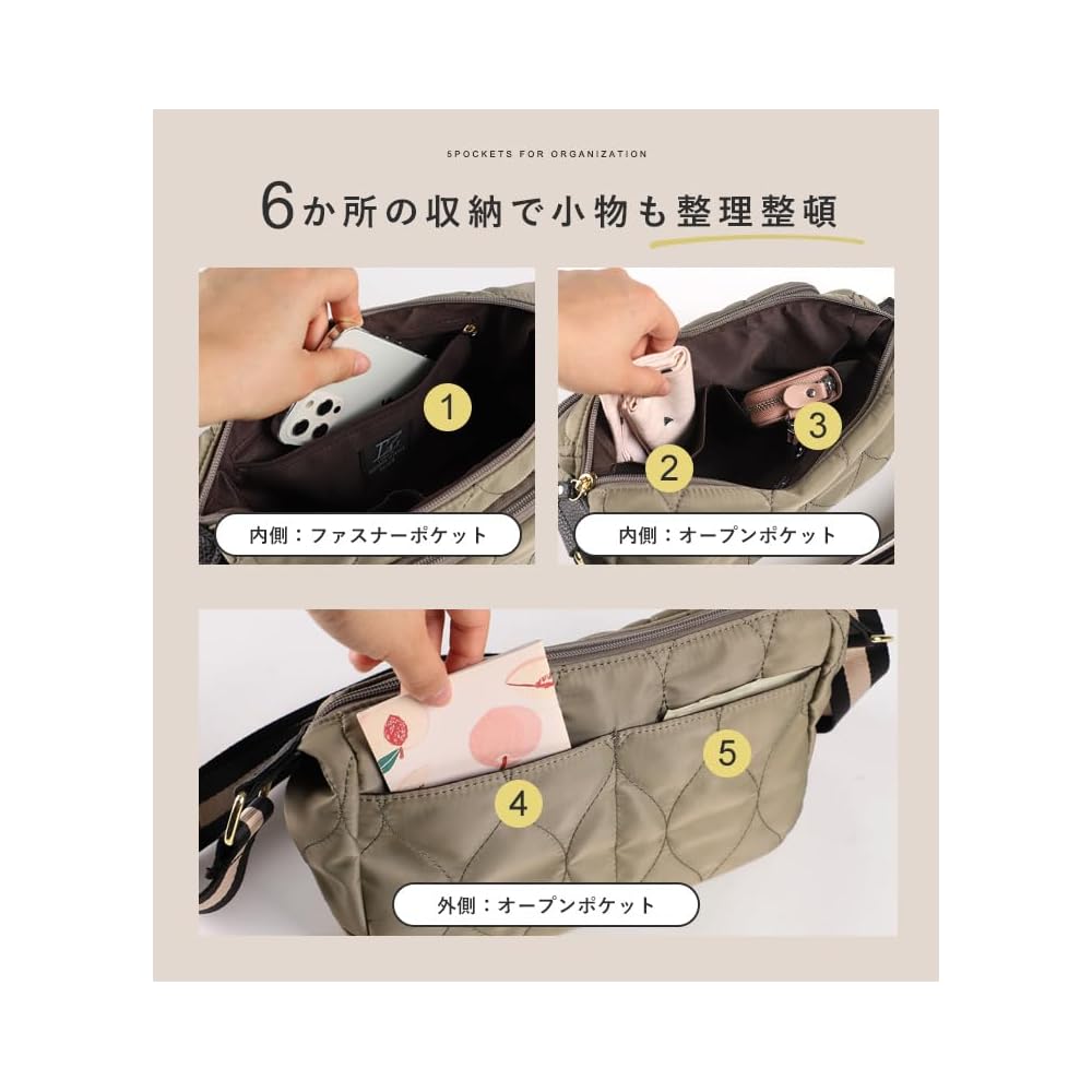 Lizdays Shoulder Bag for Women, Lightweight, with Wallet Function, Wallet Bag