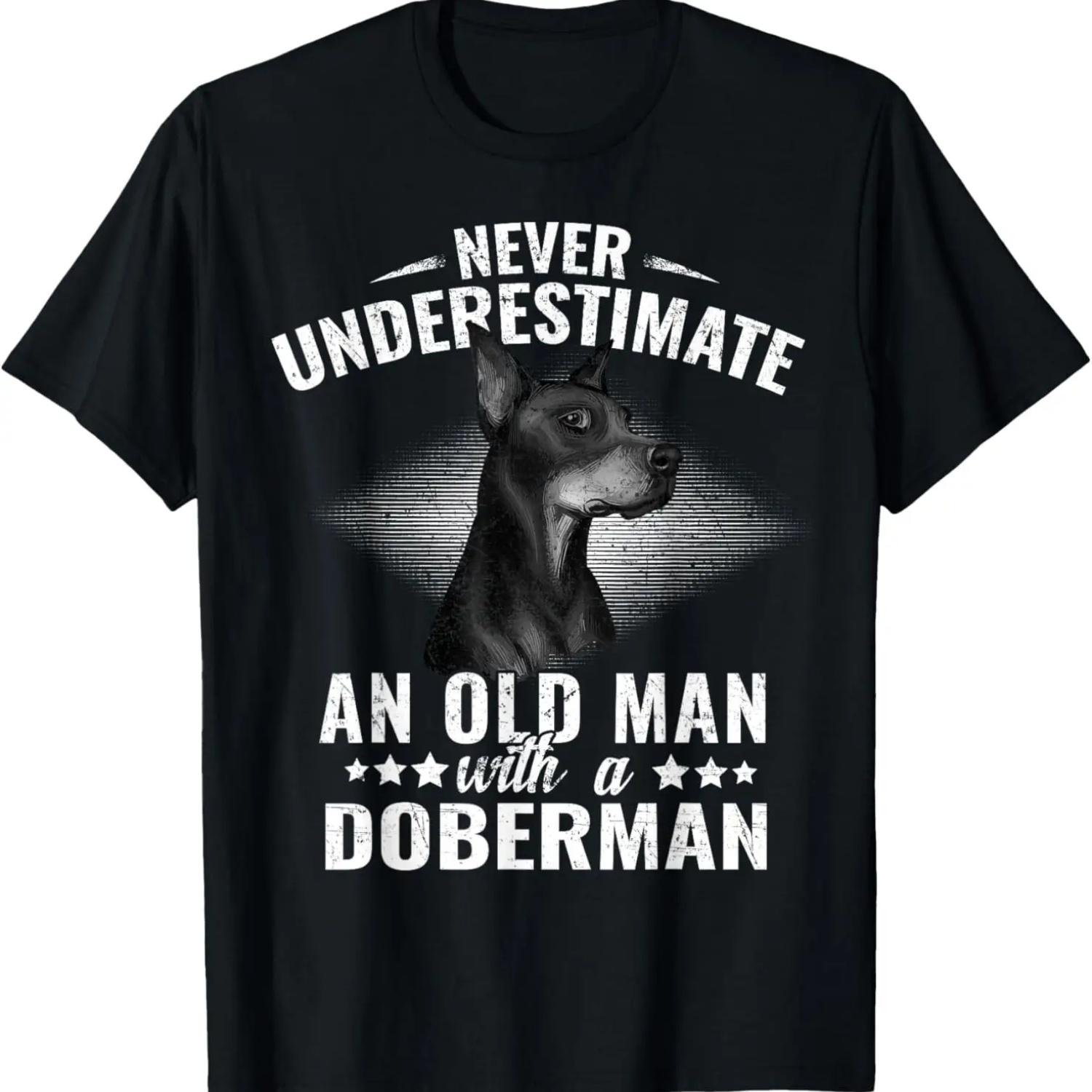 Никогда не недооценивай старого мужчину с доберманом Футболка S