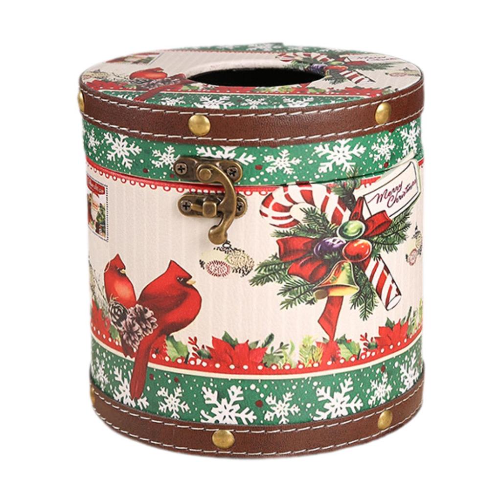 Christmas Tissue Box Holder Round Tissue Box Creative Crafts Utility Decorative
