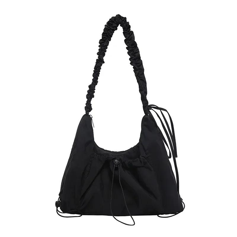 

Casual Nylon Foldable Solid Shoulder Bags Large Capacity Simple Versatile Portable Crossbody Bags Premium Durable