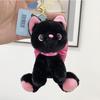 Soft Kitty Keyring Doll PP Cotton Stuffed Doll Keychain Lovely Bow Cat Plush Keychain  Kid Girl Boy