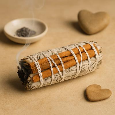 Biała Szałwia Smudge Stick Z Cynamonem 10cm