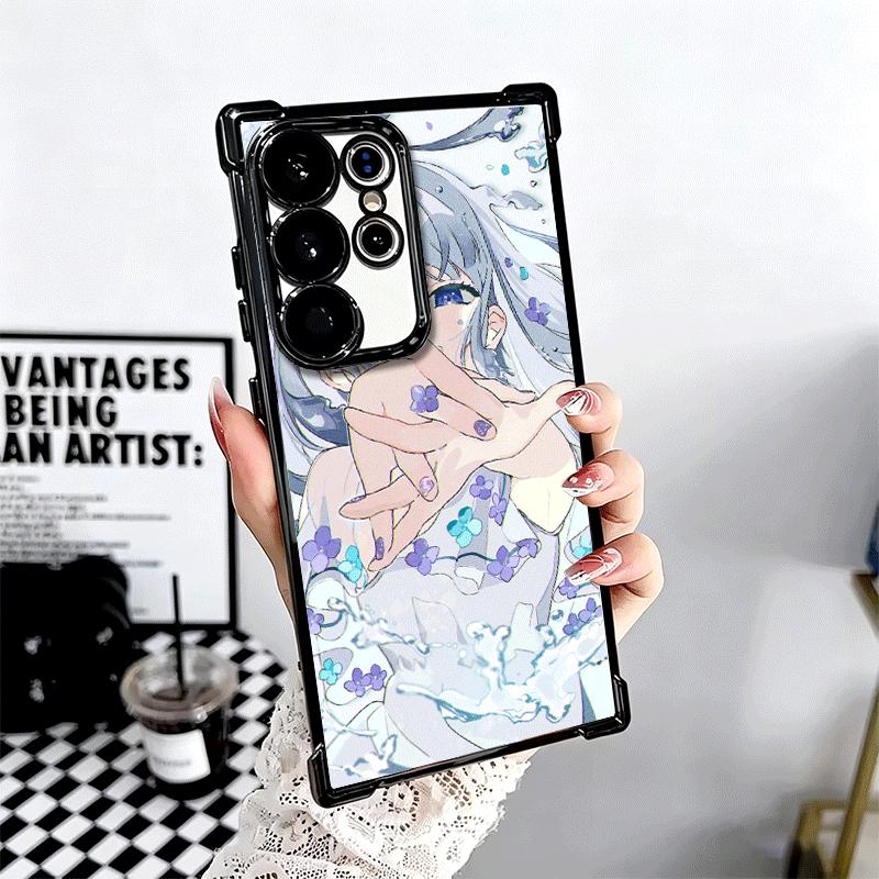 Anime Kwaii Girl Ins Style Plating Phone Case For Samsung Galaxy S24 S25 FE S26 Edge S23 Ultra S22 S21 Plus S20 Anti-Fall Airaba