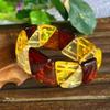 Square Beads Resin Bangle Handmade Gemstone Bracelet Retro Beaded Bracelet  for Women