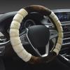 Winter Super Soft Plush Creative Stitching Car Steering Wheel Cover Universal,Warm Faux Fur Auto Handlebar On the Steering-Wheel