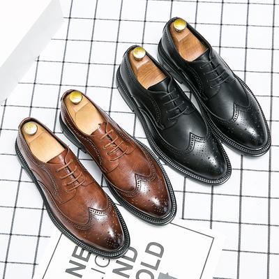 Fashion Designer Wedding Derby Italian Brogue Mens Formal Gentleman Oxfords Dress Business Casual Leather Shoes for Man Loafers