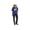 adidas Originals Ss25 Off Shoulder Jersey Fashion Comfortable Short Sleeve Football Shirt Women Tops Neon-Blue Black KD2278