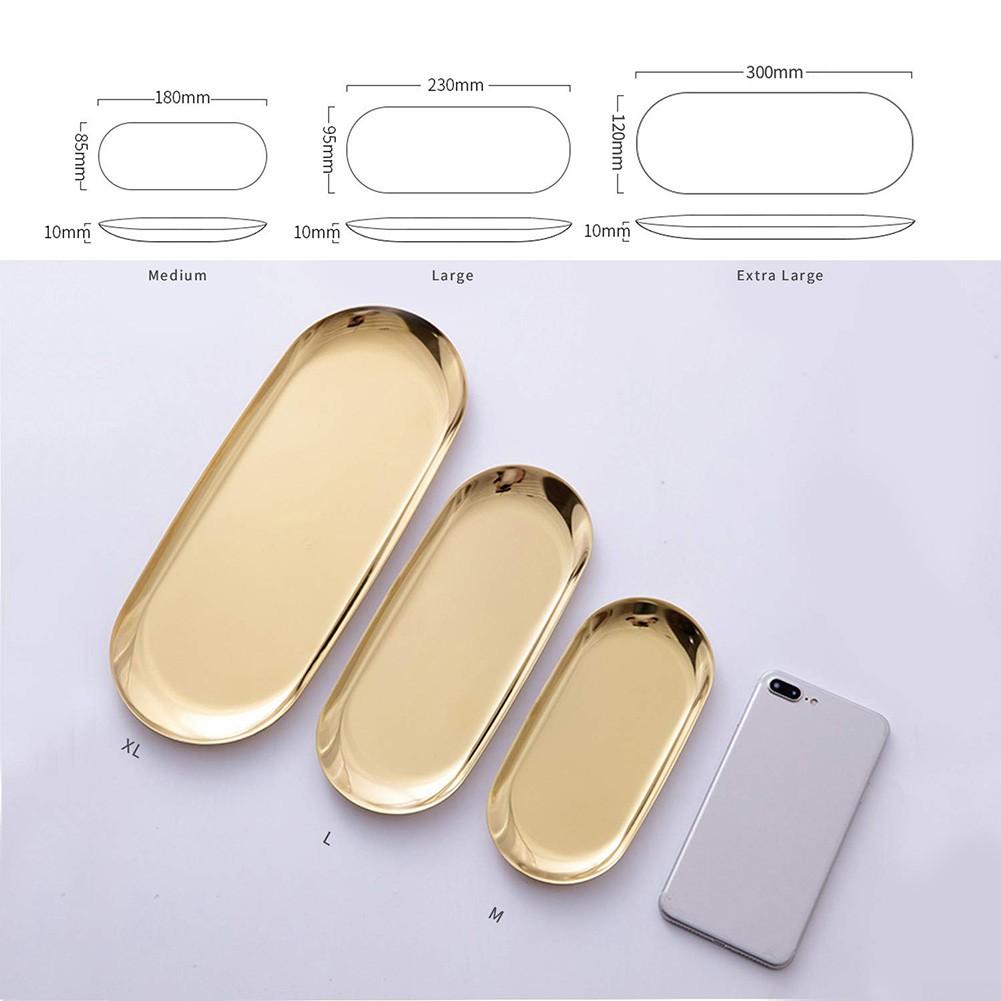 Food Plate Stainless Steel Tea Fruit Tray Cosmetics