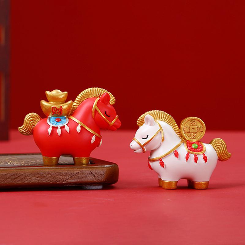 Creative Transfer Zodiac Horse Back Lucky Bag Ingot Can Be Rotated Home Decoration Office Desktop Decoration