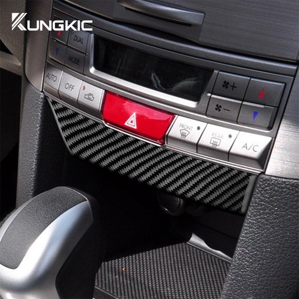 Prawdziwa miękka naklejka z włókna węglowego do Subaru Legacy Outback 2010 2011 2012 2013 2014 LHD RHD panel zapalniczki samochodowej