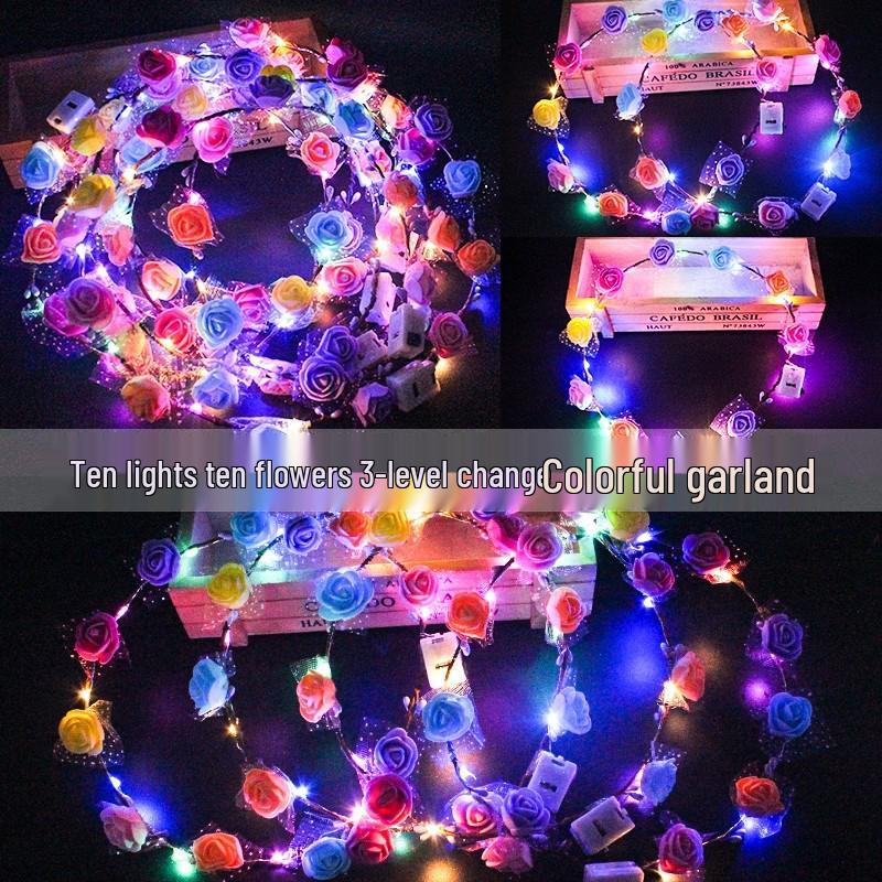 

Mori Girl Korean Rattan Light-Up Flower Garland Hair Headband
