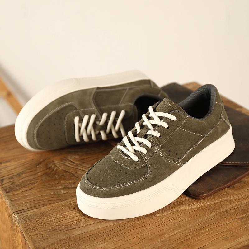 

МодаНовые Кожаные Повседневные Туфли Ручной Работы Мужские Кроссовки Уличная Обувь Дышащие Горячая Распродажа Толстая Подошва Повседневные Кожаные Туфли в Британском Стиле 38