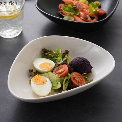 Tazón Triangular Irregular Cerámica Creativo Tazón Profundo Tazón para Ensalada Tazones de Postre Tazones para Sopa Gruesa Vajilla Especialidad de Restaurante