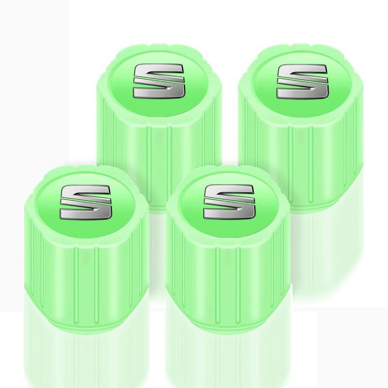 Luminous Car Tire Valve Caps Fluorescent Motorcycle Wheel Tyre for SEAT Cordoba Alhambra MK3 Leon 5F Ibiza 5 6 MII Altea Toledo 3