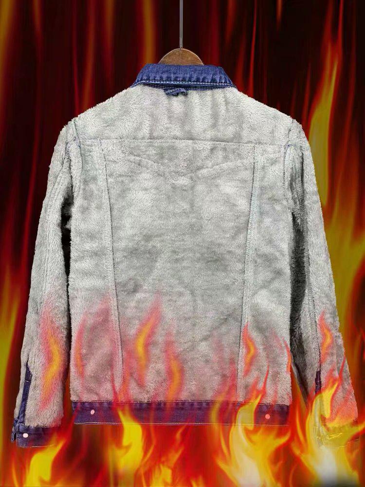 Men's Trendy All-Match Thick Winter Warm Velvet-Lined Denim Jacket