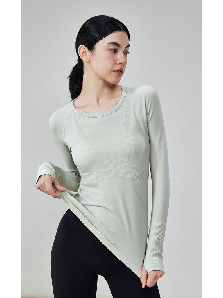Women's Long Sleeve Round Neck Yoga & Tennis Fitness Top