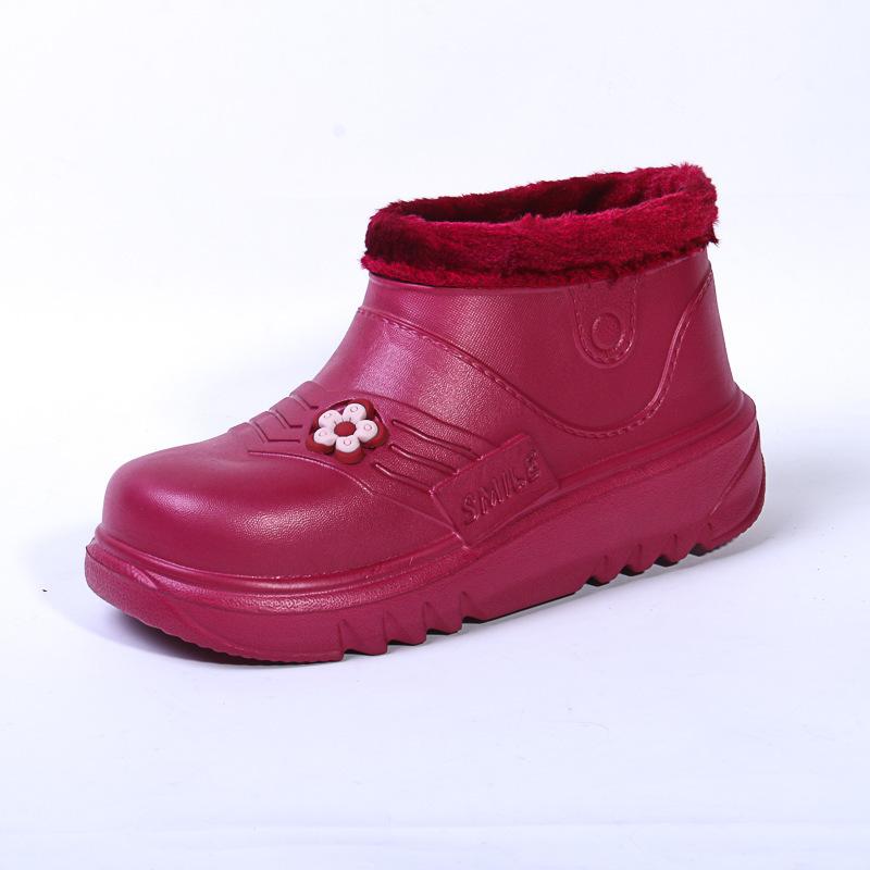 Winter EVA waterproof cotton shoes lightweight warm non-slip snow boots kitchen outdoor car wash cold storage shoes