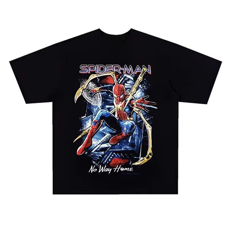 

Marvel Authentic 2026 Summer Collection New SpiderUnisex No Way Back Pattern LargeSized Unisexs Loose Casual Pure Cotton TShirt M
