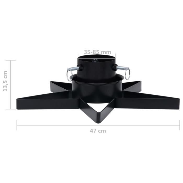 VidaXL Support de sapin de Noël Noir 47x47x13,5 cm 331315