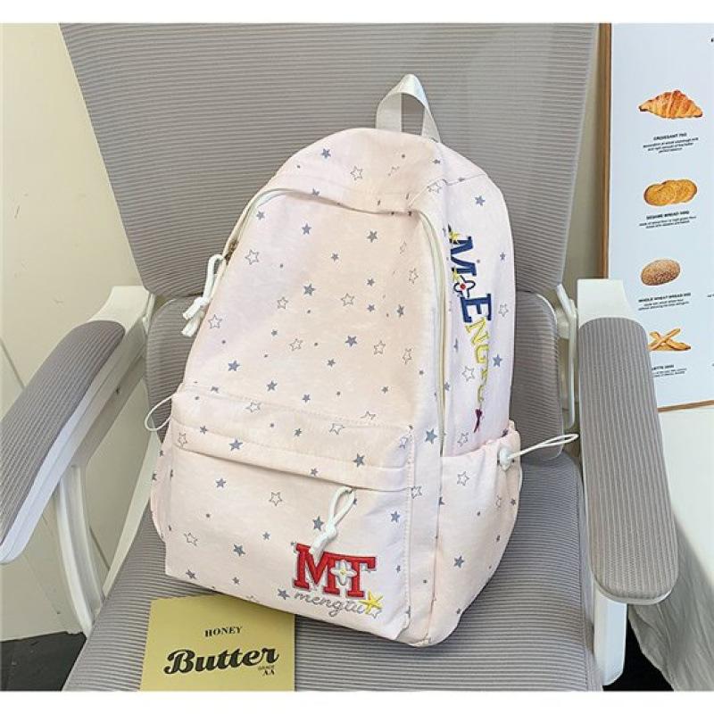 Schoolbag Korean Version Ins Star School Bag Women's High Value Large Capacity Backpack Junior High School College Student Commuter Versatile Backpack
