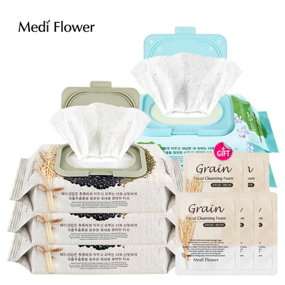 [1+1+1] Total of 300 Centella/granola Cleansing Tissues + 5 Pouches