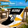 Custom Name Beach Towel Juventus Crest Microfiber Beach Towel, Lightweight for Summer Travel, Swimming Pool Fan Birthday Gift