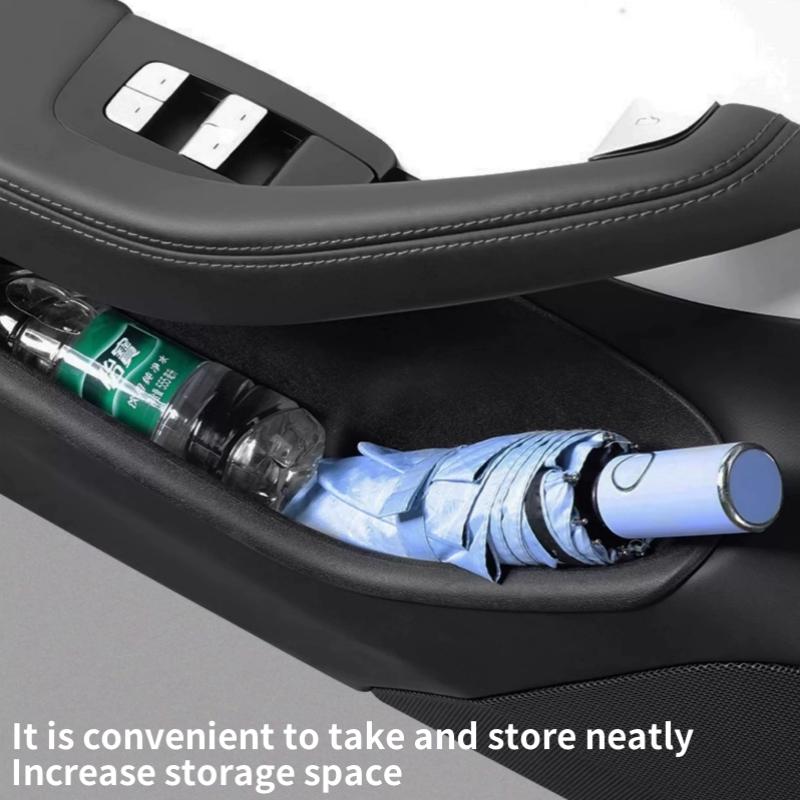 For Tesla Model Y Juniper / Launch 2025 Door Side Storage Box Full-Cover Front Rear Door Interior Storage Tray Car Accessories