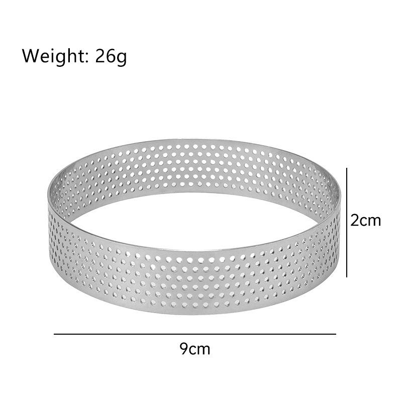 Stainless Steel Mousse Cake Mold Heat-Resistant Perforated Round Tart Ring Cookies Pastry Circle Cutter Mold Baking Tools
