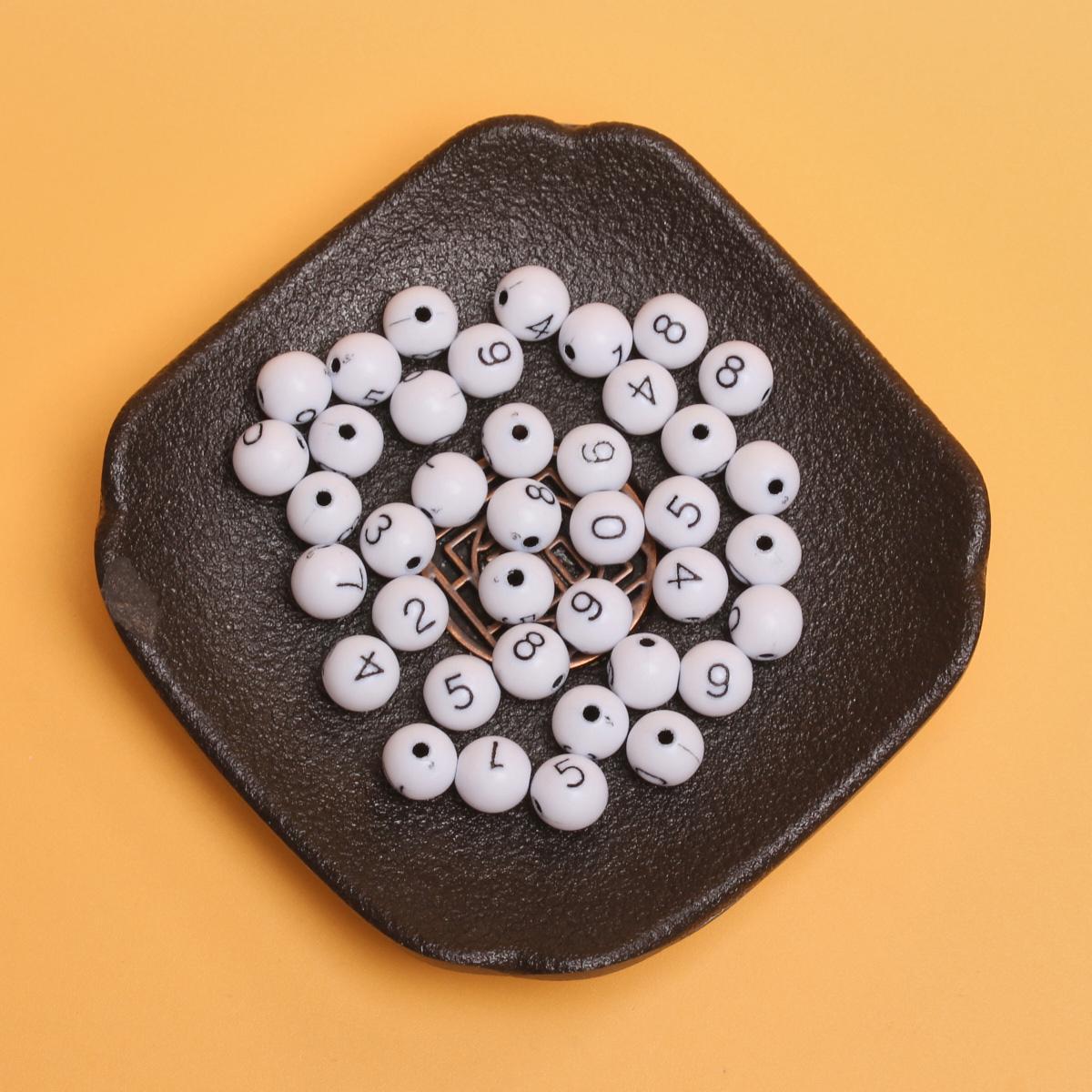 

Новые круглые красочные цифровые бусины 20 шт. Бусины из акрила для изготовления ювелирных изделий 7,5 мм ручная работа