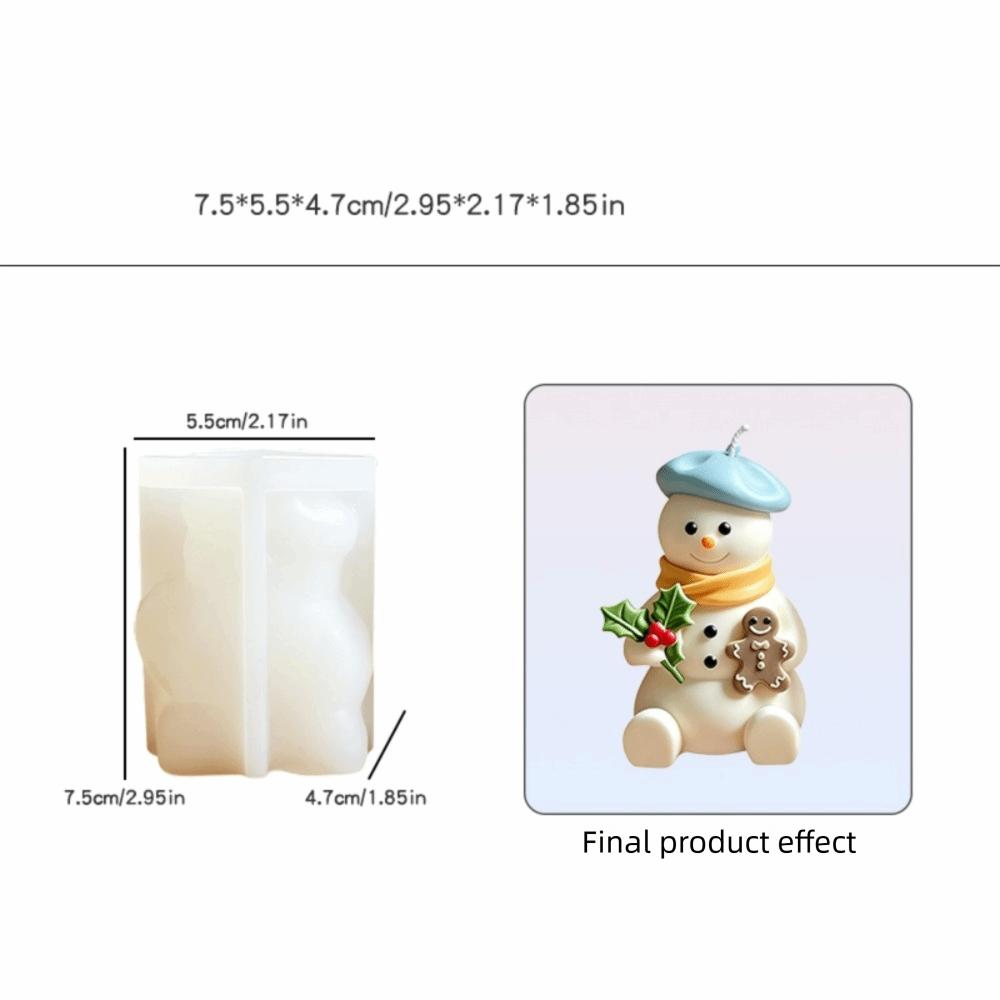 Flexible Chocolate Mold 3D Christmas Snowman Baking Mold Cute Candle Silicone Mold  DIY Making